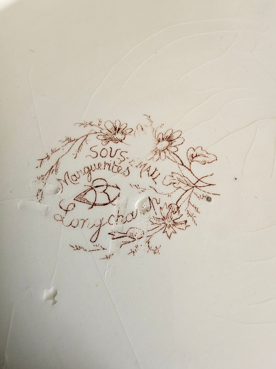 Lot plates, compotier, dish longchamp daisies iron earth