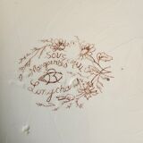 Lot plates, compotier, dish longchamp daisies iron earth