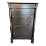 Empire chest of drawers in blackened wood