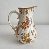 Pot à lait pichet en terre de fer polychrome "Louis VX" U&C Sarreguemines