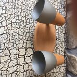 Vintage double wood and brushed metal applique