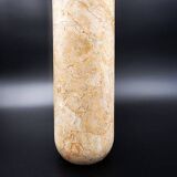 Cylindrical marble vase with fossil motif