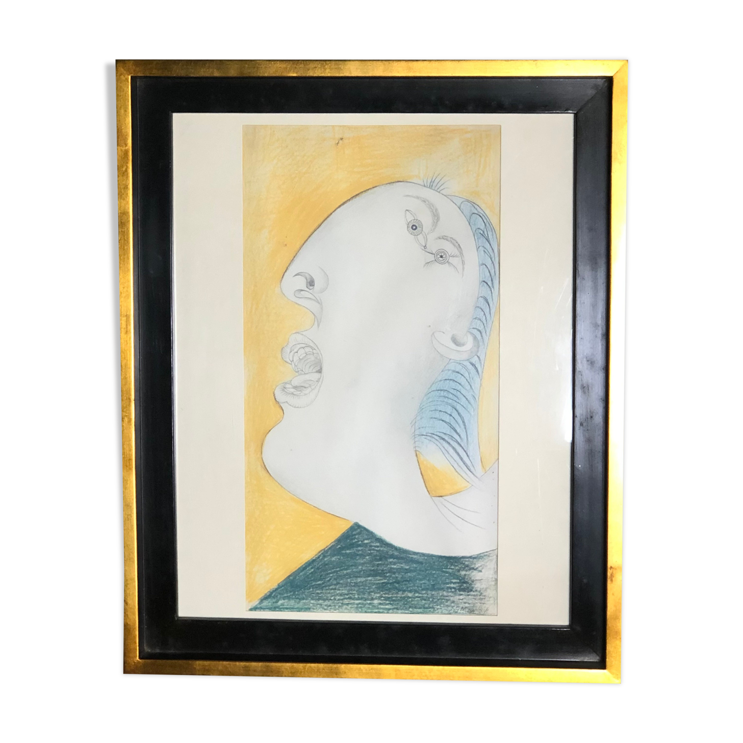 Picasso, reproduction "woman's head" preparatory drawing Guernica