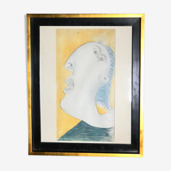 Reproduction "tête de femme" dessin préparatoire Guernica, Picasso