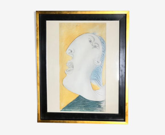 Reproduction "tête de femme" dessin préparatoire Guernica, Picasso