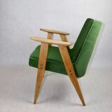 Light green velvet 366 lounge chair by Józef Chierowski, 1970s