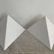 Paire d'appliques vintage géométriques, métal laquées blanc, Europhane France 1970