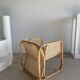 U-shaped armrest rattan armchair, grid canning