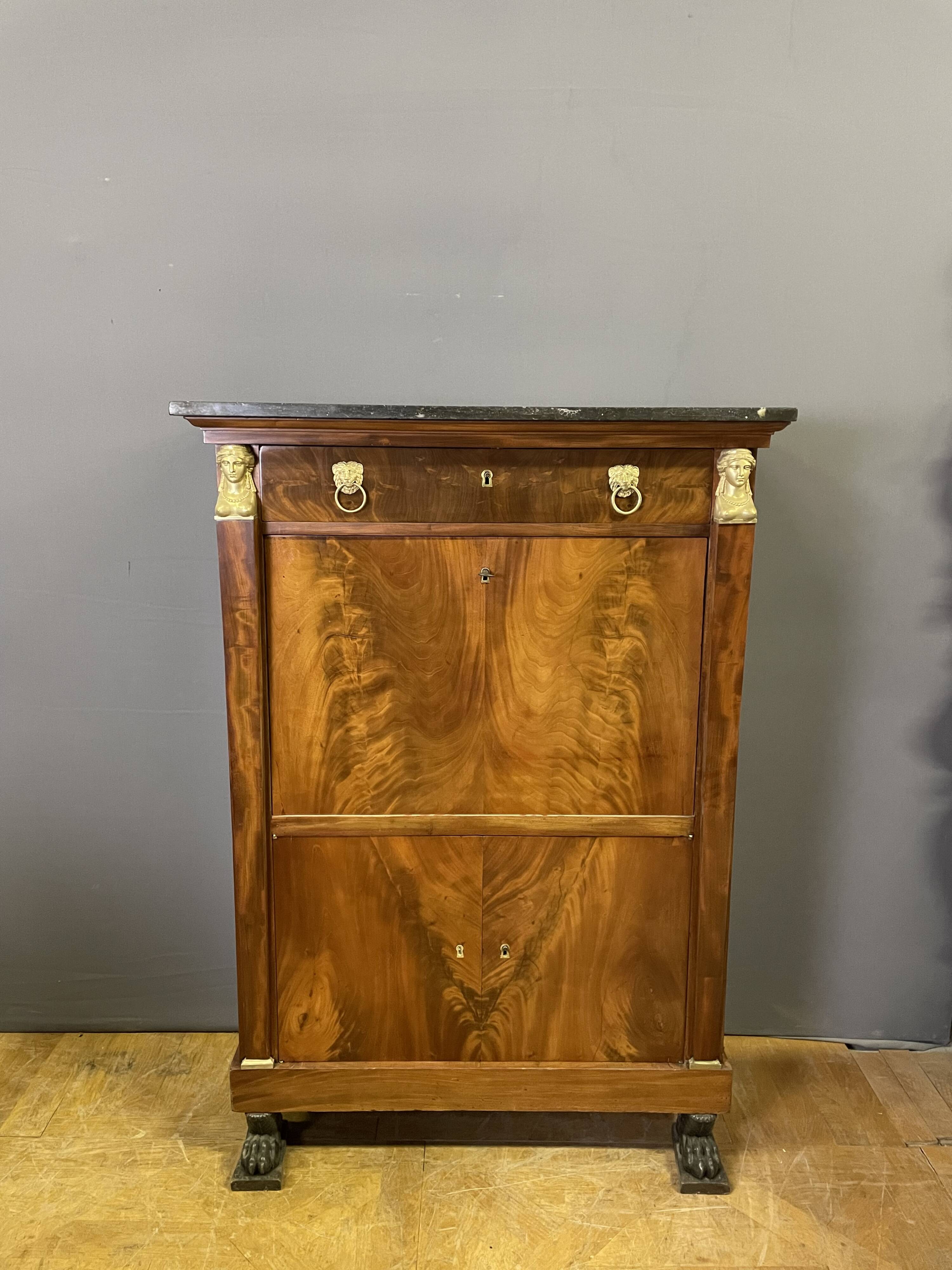 Empire mahogany secretary from the Consulate period.