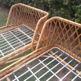 Pair of rattan beds