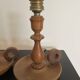 Pair of turned wooden lamp bases from the 60s