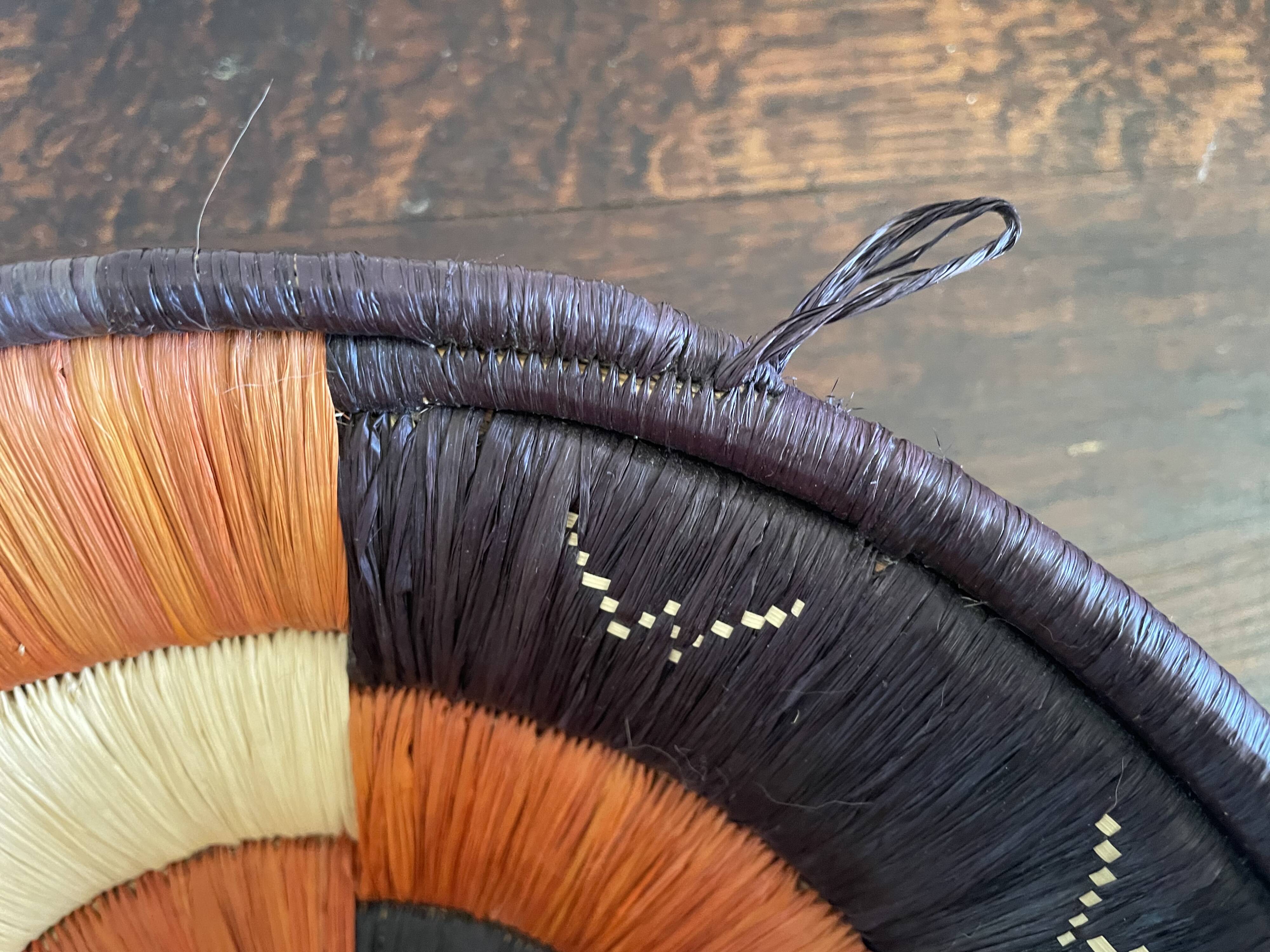 Vintage woven raffia basket