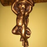 Gilded wood applique console
