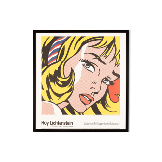 Affiche d’exposition Roy Lichtenstein - Fille au ruban de cheveux, Guggenheim, 71 x 76 cm