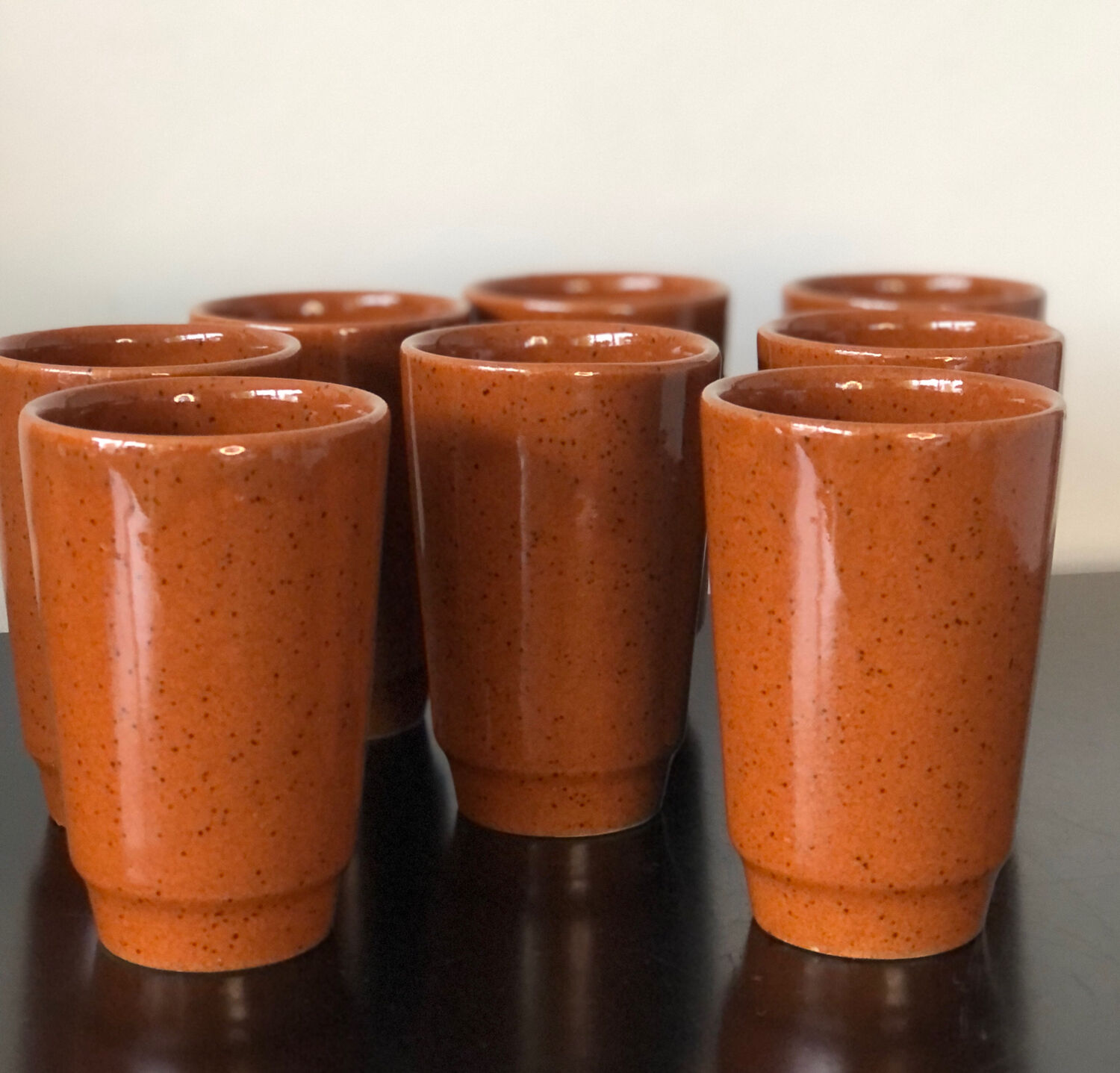 8 cups in glazed sandstone gp digoin