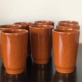 8 cups in glazed sandstone gp digoin