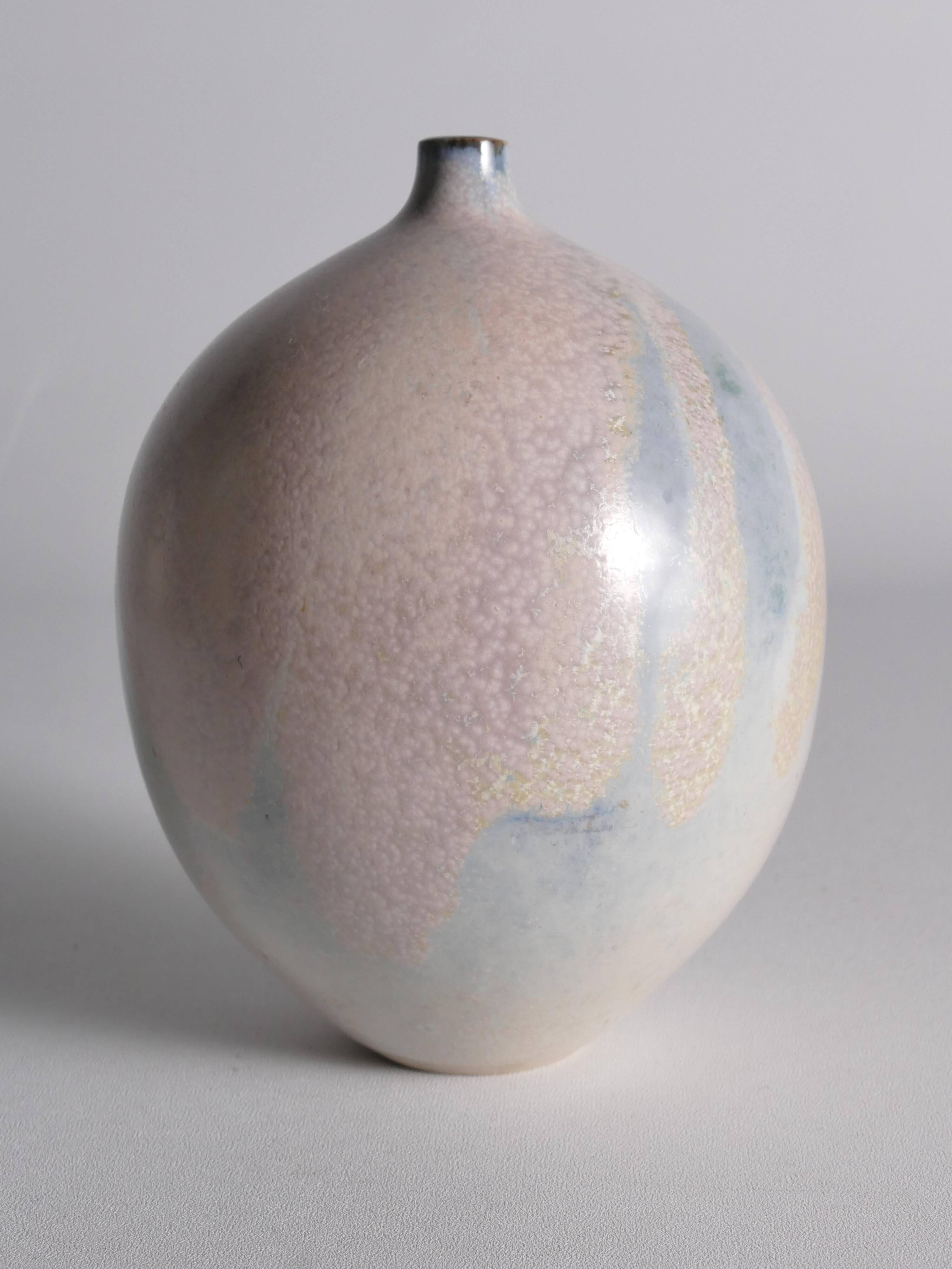 Vase en grès unique Bo Scullman, moderne scandinave, fin du 20e siècle