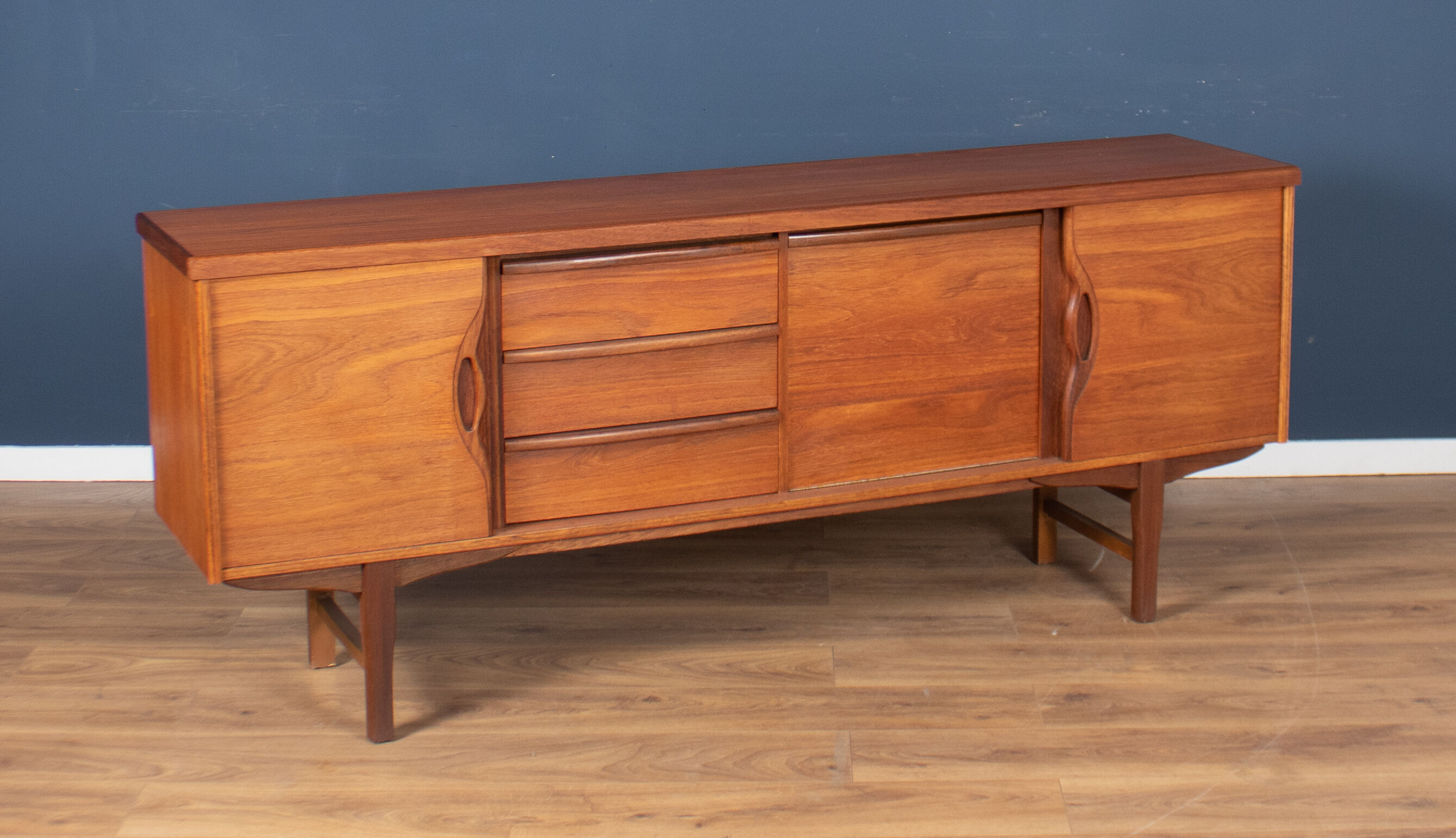 Retro teak 1960s long mid century sideboard by jentique