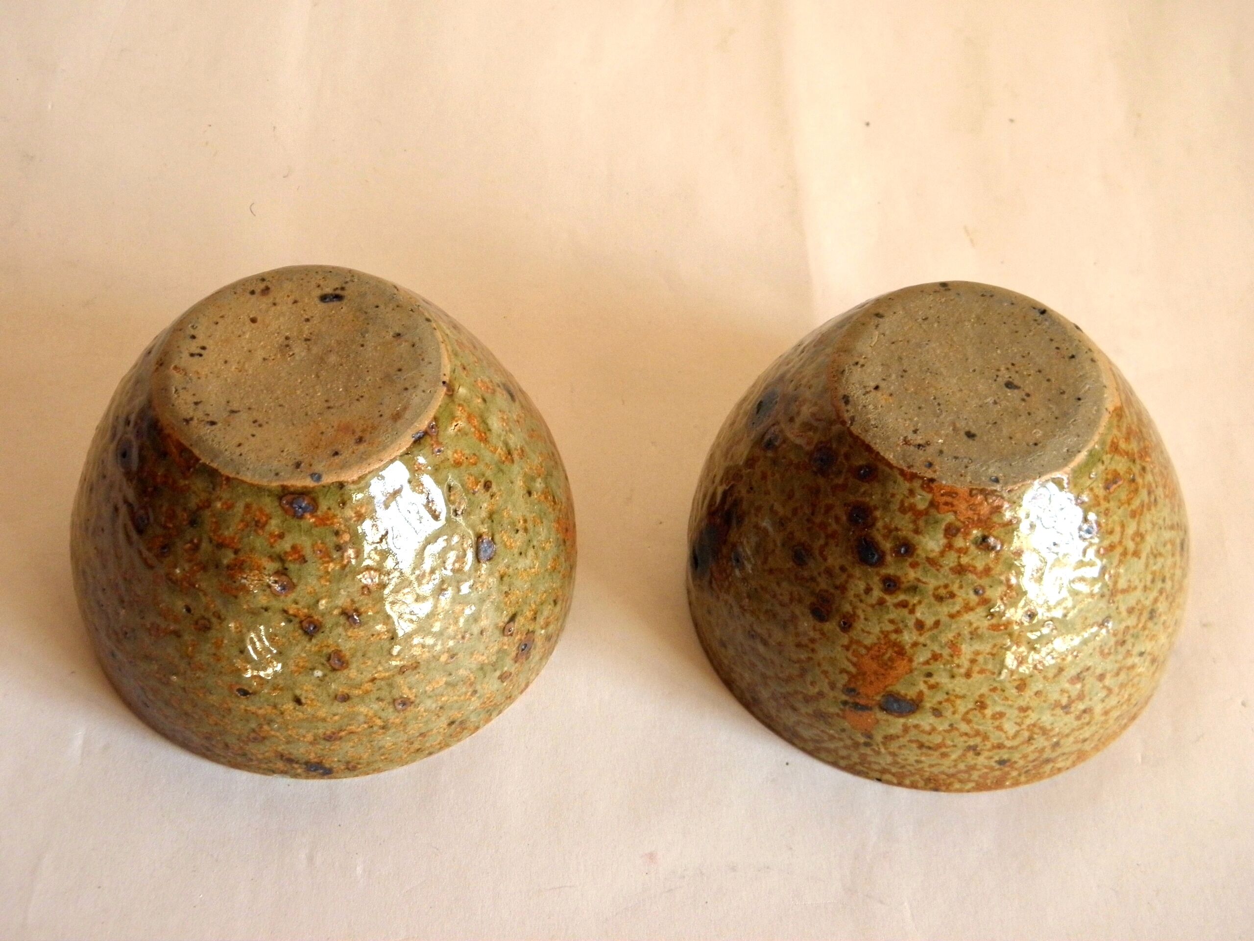 Two 1970 sandstone bowls