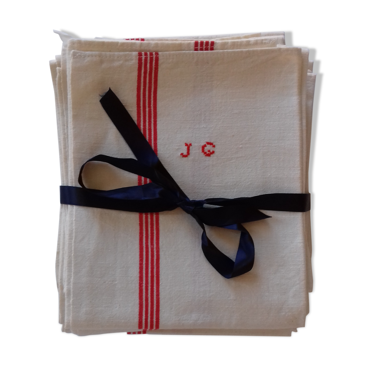 Set of 12 old tea towels