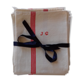 Set of 12 old tea towels