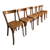 Set of six Baumann bistro chairs, France, 1950s