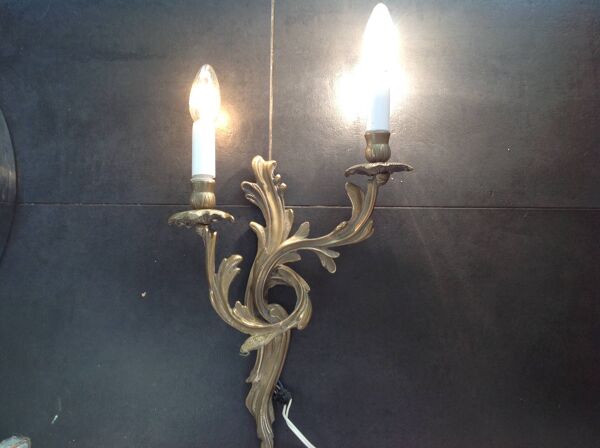 Paire d'appliques anciennes en bronze, début 20ème