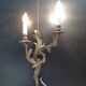 Pair of antique bronze wall lights, early 20th century