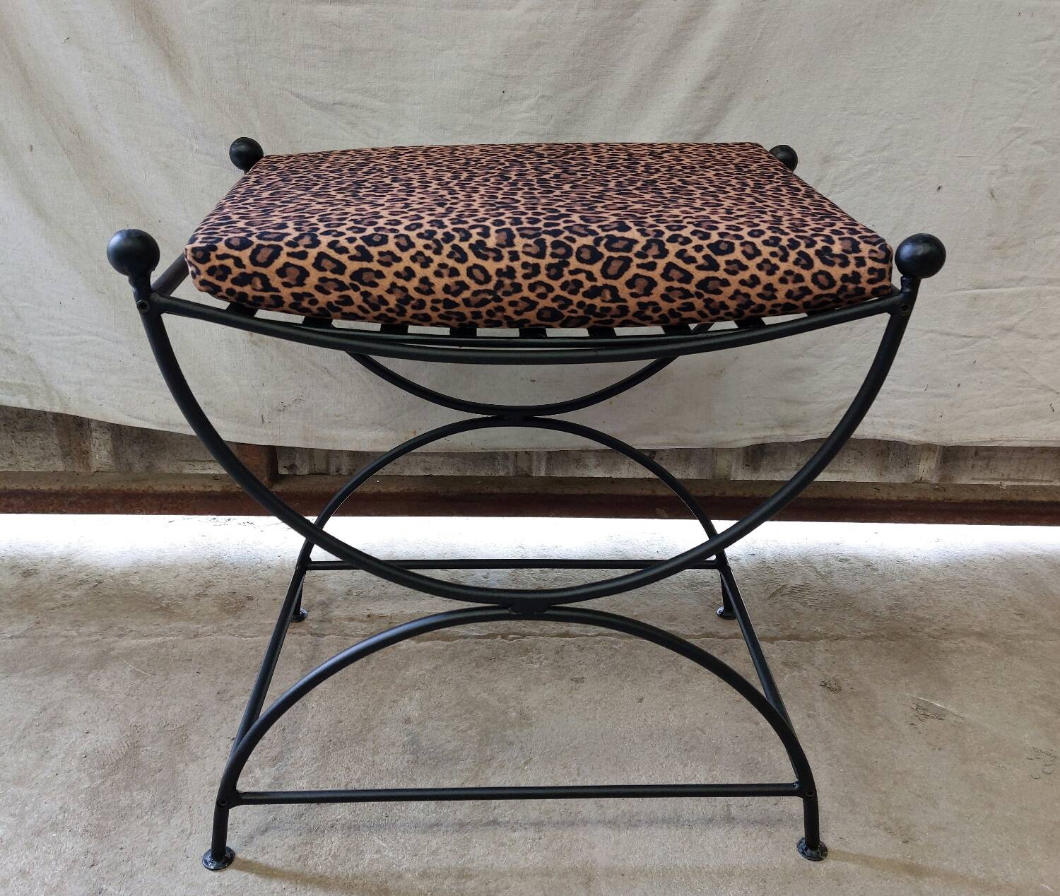 Vintage wrought iron stool