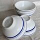 4 vintage Italian porcelain bowls – Blue bistro style border