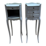 Pair of white Louis XV style bedside tables.