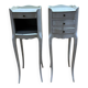 Pair of white Louis XV style bedside tables.