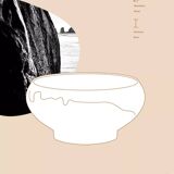 Assiette creuse / bowl noir et beige