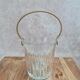 Vintage glass ice bucket with golden handle