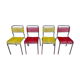 Series of 4 vintage chairs scoubidou of the 1950s
