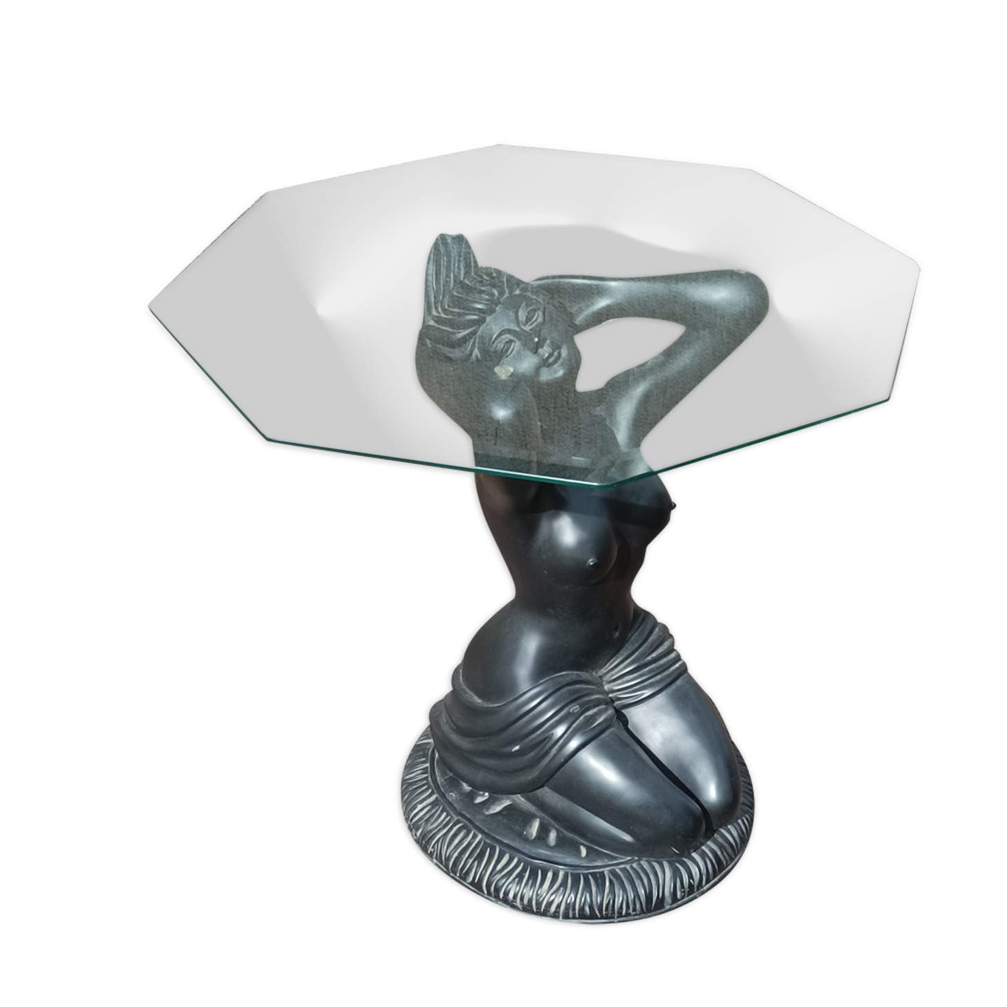 Side coffee table vintage beveled top