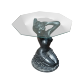 Side coffee table vintage beveled top