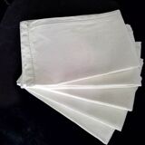 5 Grandes serviettes de table anciennes en lin blanc , jours en bordure 66 x 78 cm