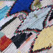 Moroccan carpet Boucherouite colored - 137 x 154 cm