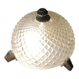 Diamond point ceiling light and chrome, mid-century