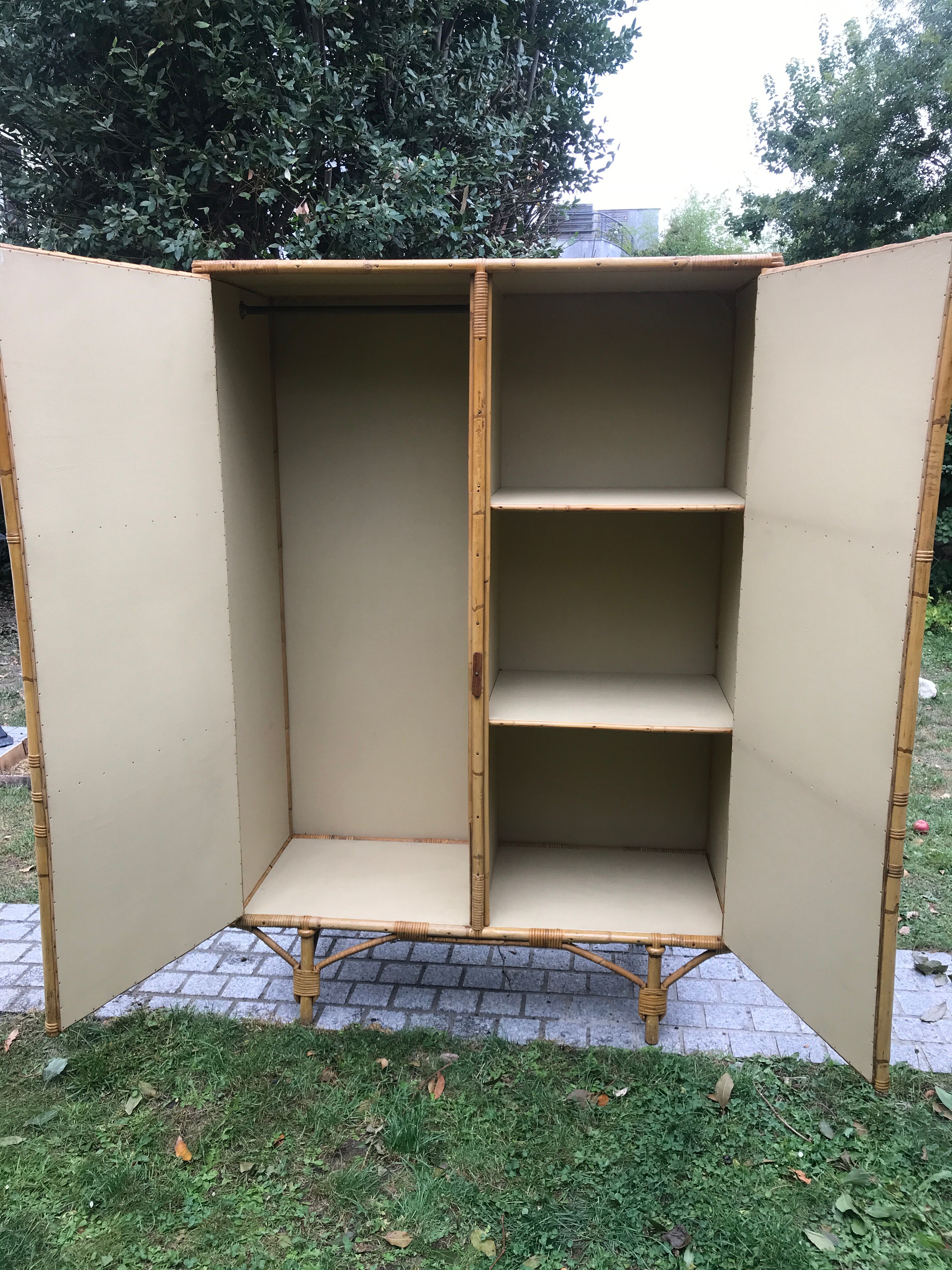 Vintage rattan cabinet