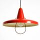 Mid-Century Modern red aluminum pendant lamp, height adjustable, Italy