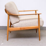 Cherrywood Antimott Lounge Chair by Walter Knoll, 1960s