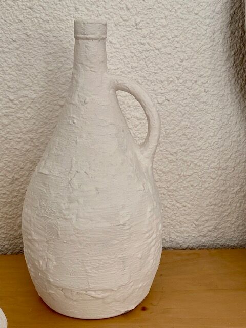 Set of 3 white stoneware vases