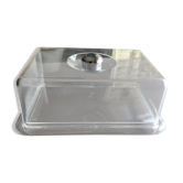 Cheese tray with transparent plexiglass bell