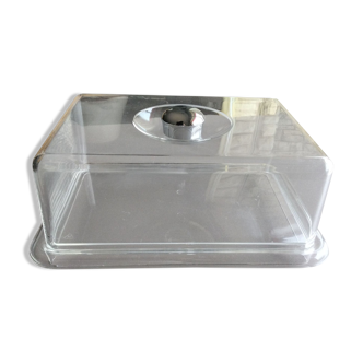 Cheese tray with transparent plexiglass bell