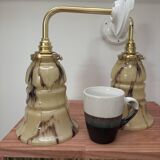 Pair of vintage marbled opaline wall sconces