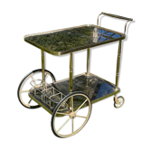Chariot bar roulant en laiton vers 1960