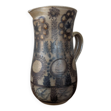 Large glazed stoneware pitcher by J.C. Courjault Kéraluc