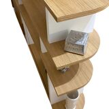 Oak veneer floating bookcase